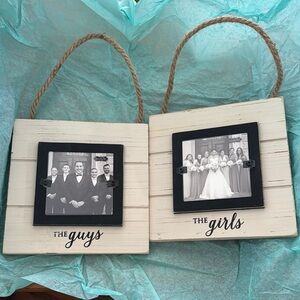 Rustic Cream and Black Hanging Photo Frames